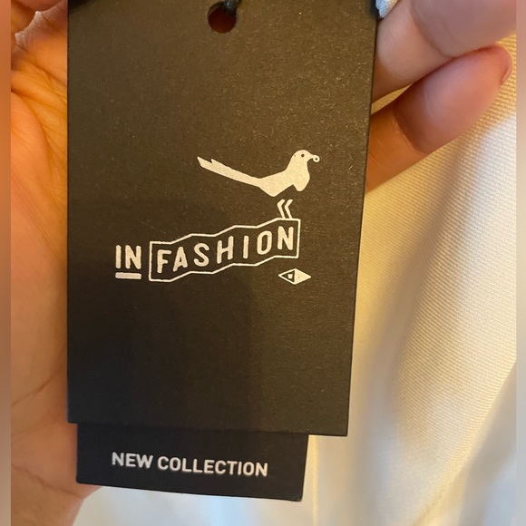 Wide Leg Cream Suit Pants - Picture 4 of 4